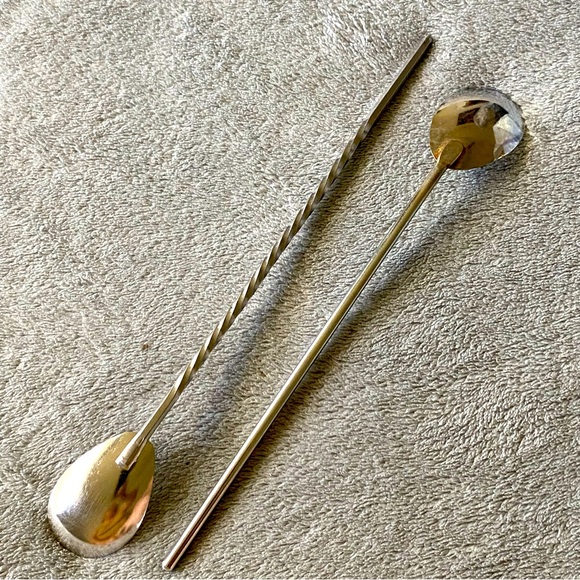 4 Cocktail Swizzle Stick Spoons - Picture 2 of 5